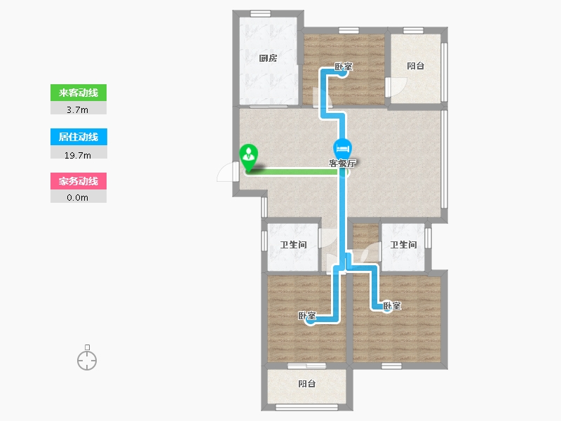 浙江省-嘉兴市-大众嘉园-95.38-户型库-动静线