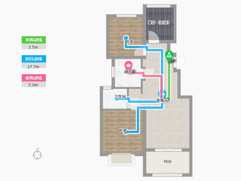 江苏省-苏州市-新城红树湾-72.00-户型库-动静线