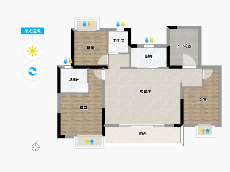 福建省-福州市-奥园鼎新海樾岚庭-92.00-户型库-采光通风