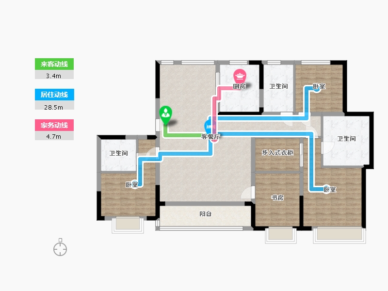 浙江省-宁波市-印东方-136.59-户型库-动静线