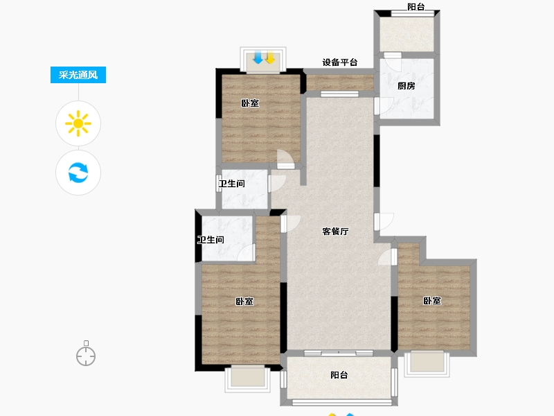 江西省-抚州市-海瑞学府-96.86-户型库-采光通风