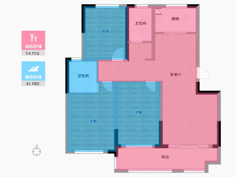 江苏省-徐州市-盛业和园-86.28-户型库-动静分区