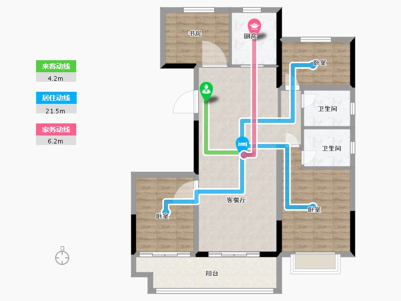 浙江省-湖州市-安吉中梁壹号院-106.00-户型库-动静线