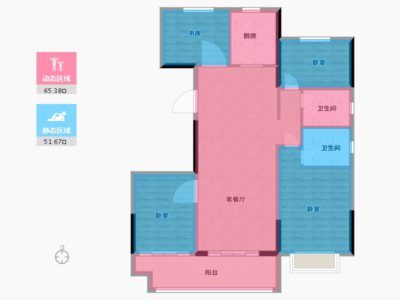 浙江省-湖州市-安吉中梁壹号院-106.00-户型库-动静分区