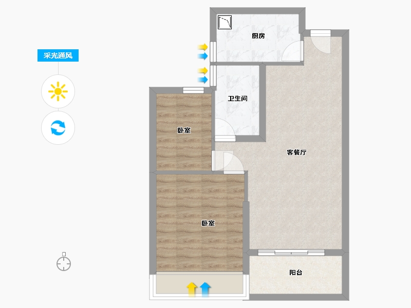 浙江省-湖州市-湖州恒大悦珑湾-62.00-户型库-采光通风