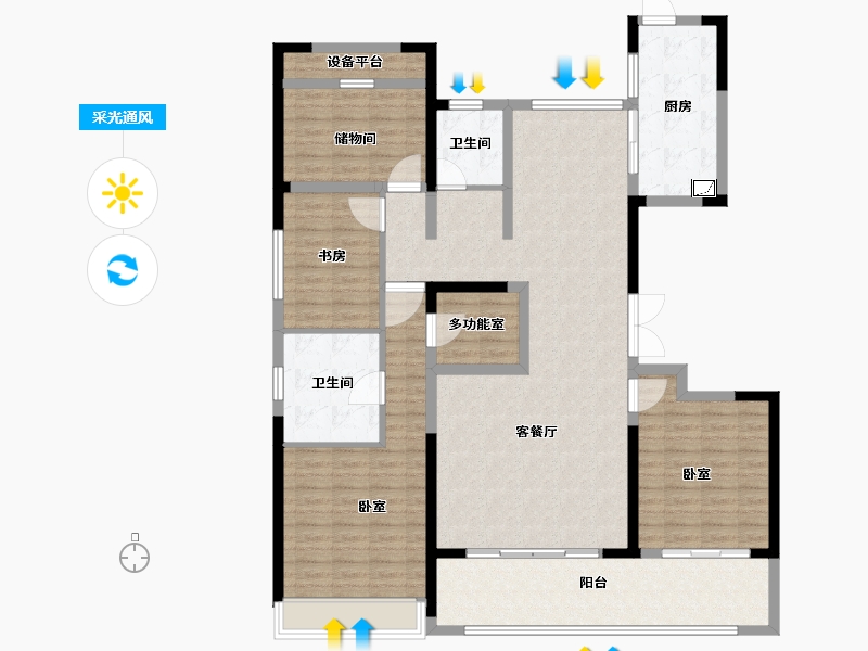 安徽省-合肥市-高速·时代公馆-150.00-户型库-采光通风