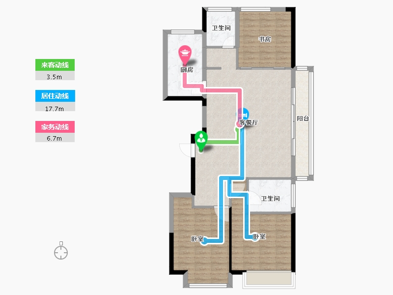 浙江省-宁波市-荣安香园2期-102.00-户型库-动静线