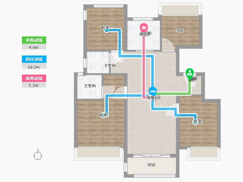 浙江省-温州市-奥体华府-94.00-户型库-动静线