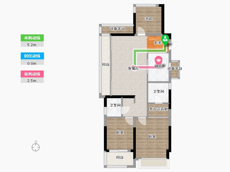 浙江省-宁波市-万科·东潮之滨-86.40-户型库-动静线