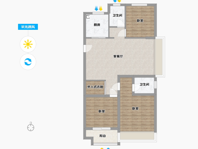 浙江省-湖州市-未来府-86.00-户型库-采光通风