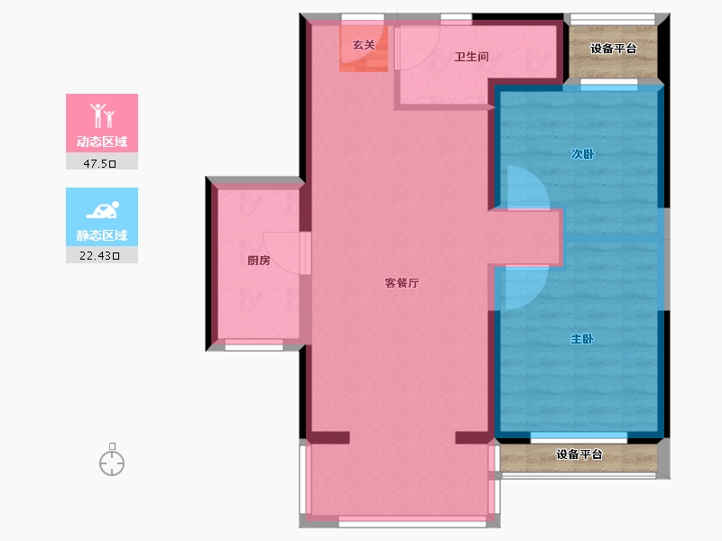 江苏省-常州市-7区上东住宅-66.00-户型库-动静分区