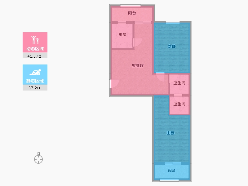 陕西省-咸阳市-北平天下-69.49-户型库-动静分区