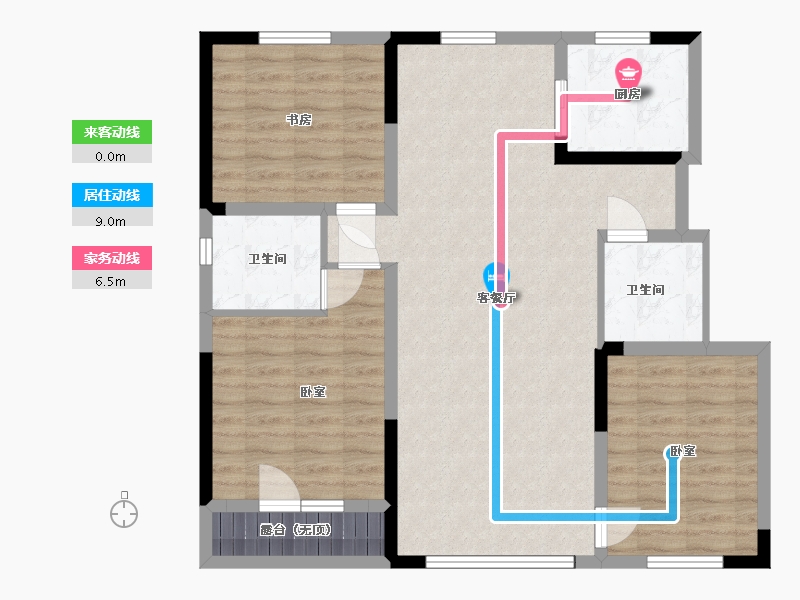 宁夏回族自治区-银川市-舜天润泽府-94.00-户型库-动静线