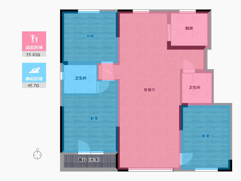 宁夏回族自治区-银川市-舜天润泽府-94.00-户型库-动静分区