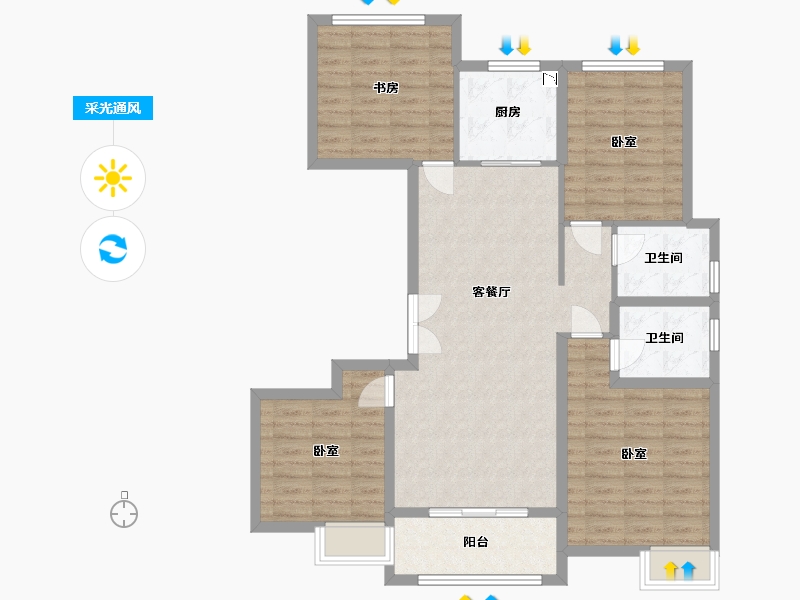 浙江省-湖州市-未来府-104.00-户型库-采光通风