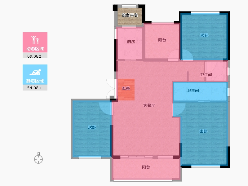 江苏省-常州市-路劲铂隽-113.95-户型库-动静分区