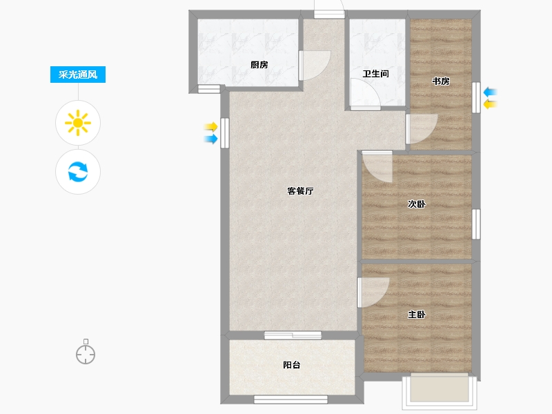 福建省-宁德市-屏南华阳小区二期-73.60-户型库-采光通风