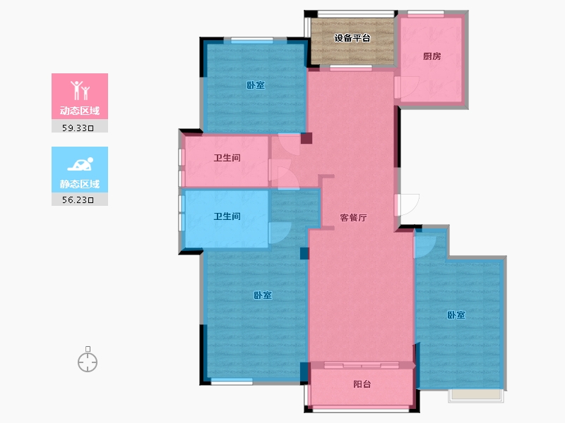 浙江省-宁波市-云瑞佳苑二期-109.98-户型库-动静分区