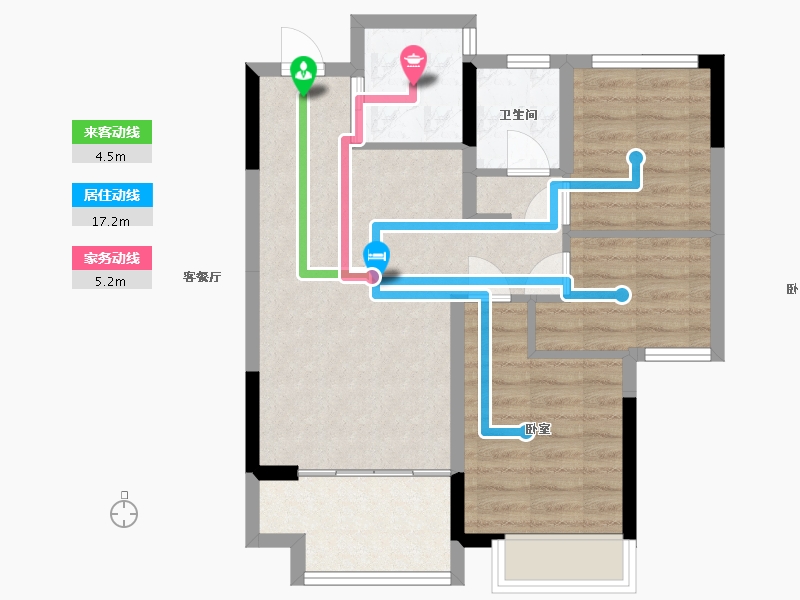 江西省-抚州市-东乡壹号院-64.00-户型库-动静线