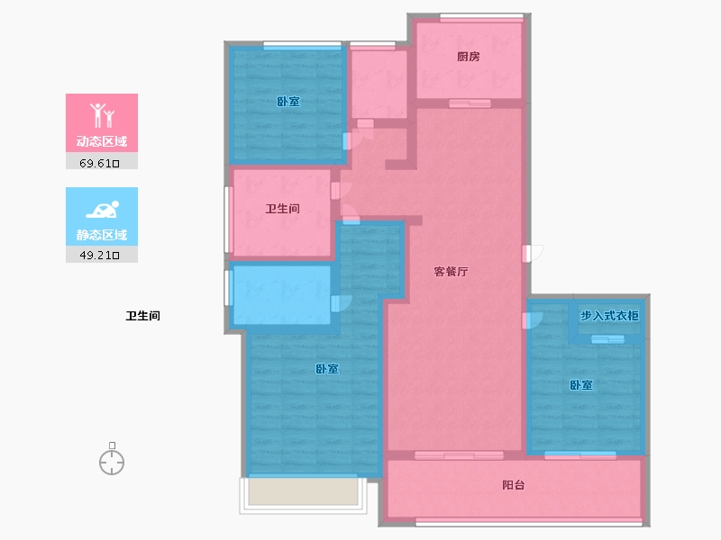 浙江省-宁波市-绿城金地·巧园-104.00-户型库-动静分区