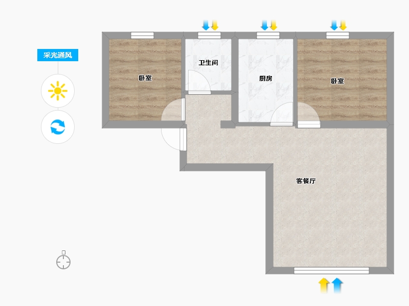 新疆维吾尔自治区-乌鲁木齐市-白鸟郡爱情公寓-50.29-户型库-采光通风