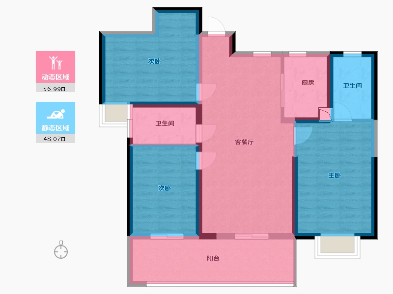 福建省-宁德市-瑞盛中央花园-94.00-户型库-动静分区