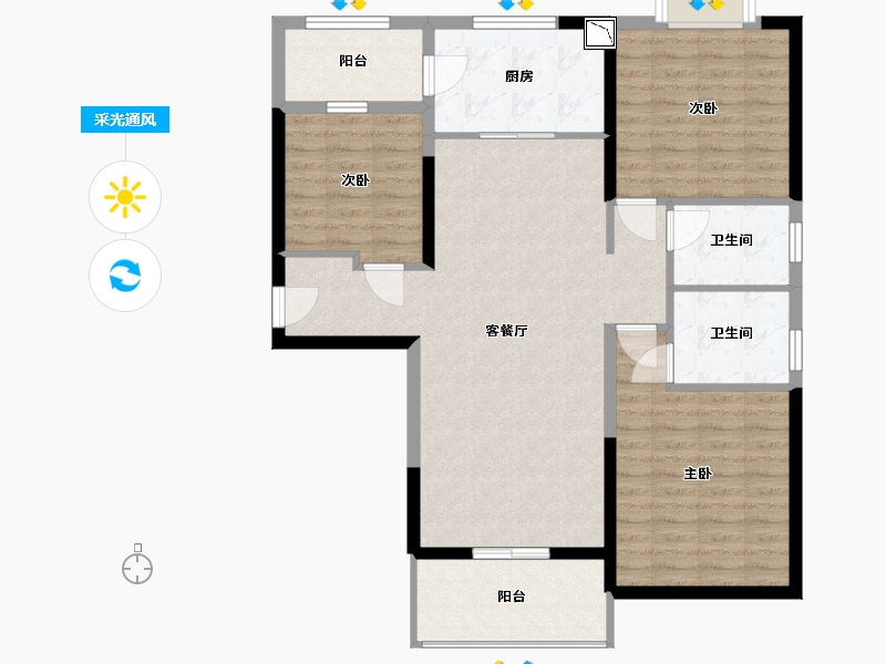 福建省-宁德市-宁德碧桂园天悦湾-104.10-户型库-采光通风