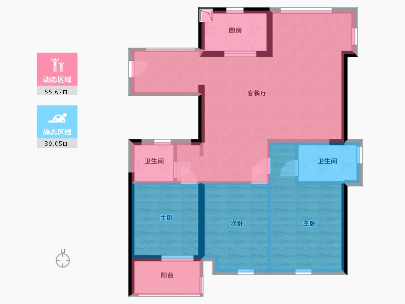 福建省-宁德市-三盛·璞悦山河-85.00-户型库-动静分区