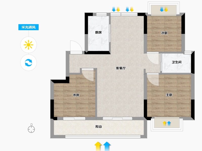 江西省-南昌市-煌盛熙岸大观-73.99-户型库-采光通风