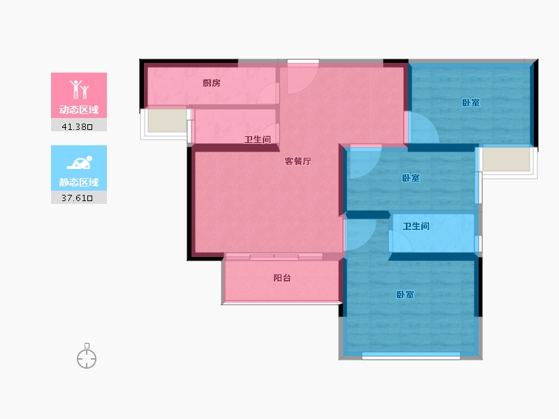 福建省-福州市-中铁城江督府二期江上-70.01-户型库-动静分区