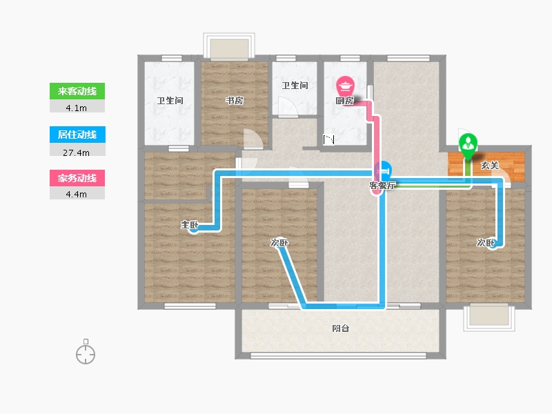 江苏省-淮安市-保利堂悦-128.00-户型库-动静线