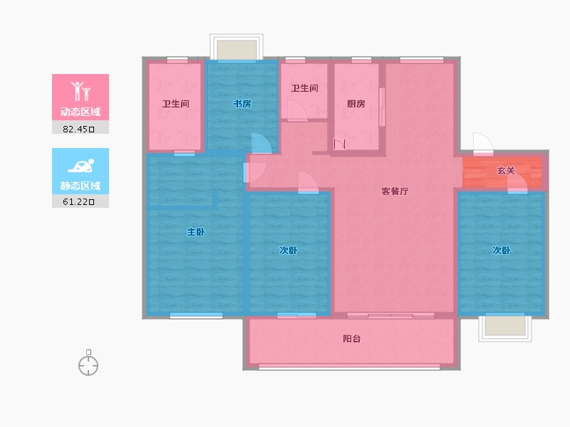 江苏省-淮安市-保利堂悦-128.00-户型库-动静分区