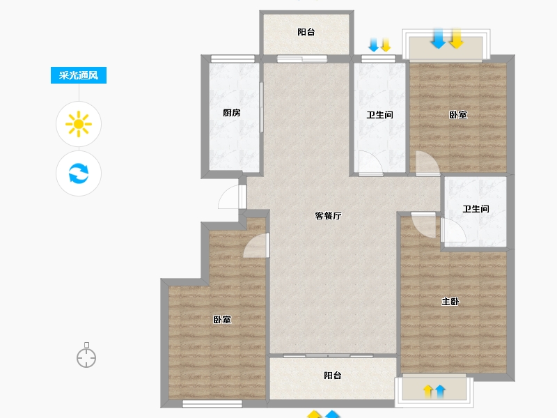 安徽省-池州市-伊美 · 城市首府-103.45-户型库-采光通风