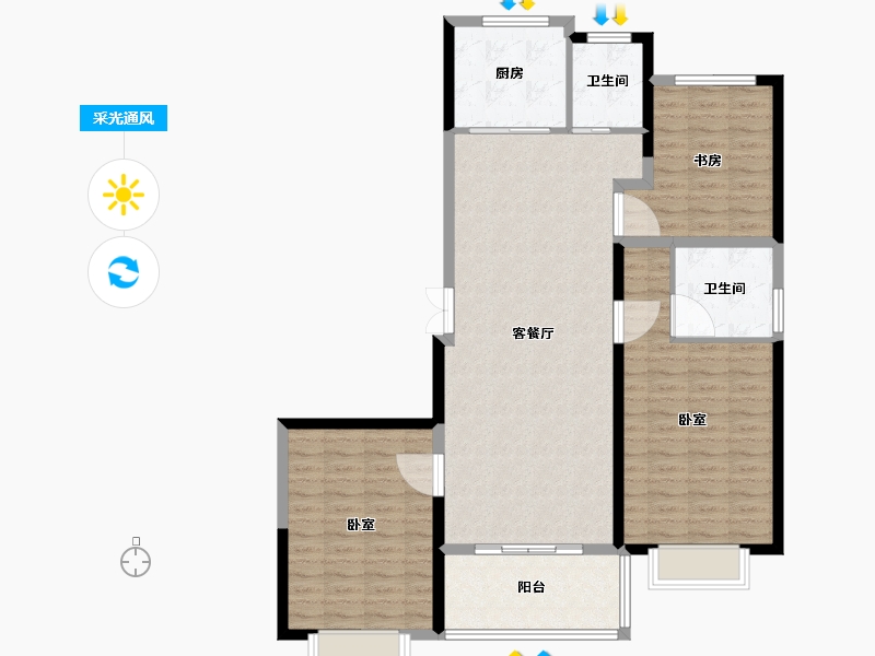 江苏省-盐城市-杰仕豪庭天樾-112.01-户型库-采光通风