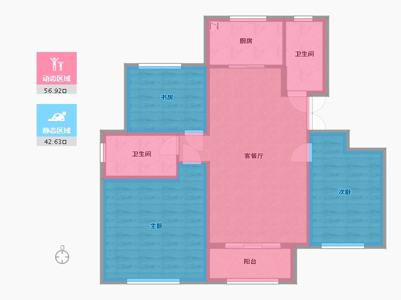 天津-天津市-季景铭郡-88.99-户型库-动静分区