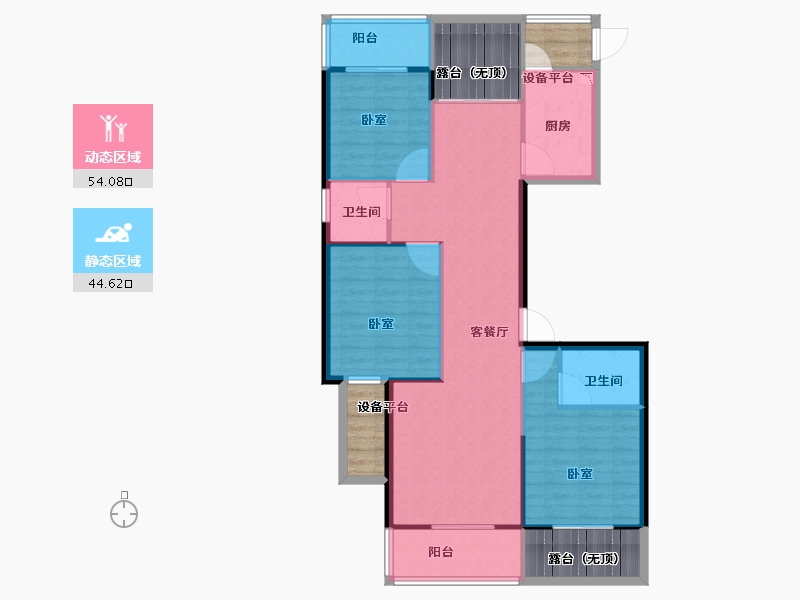 浙江省-丽水市-欧景·香榭公馆-106.00-户型库-动静分区