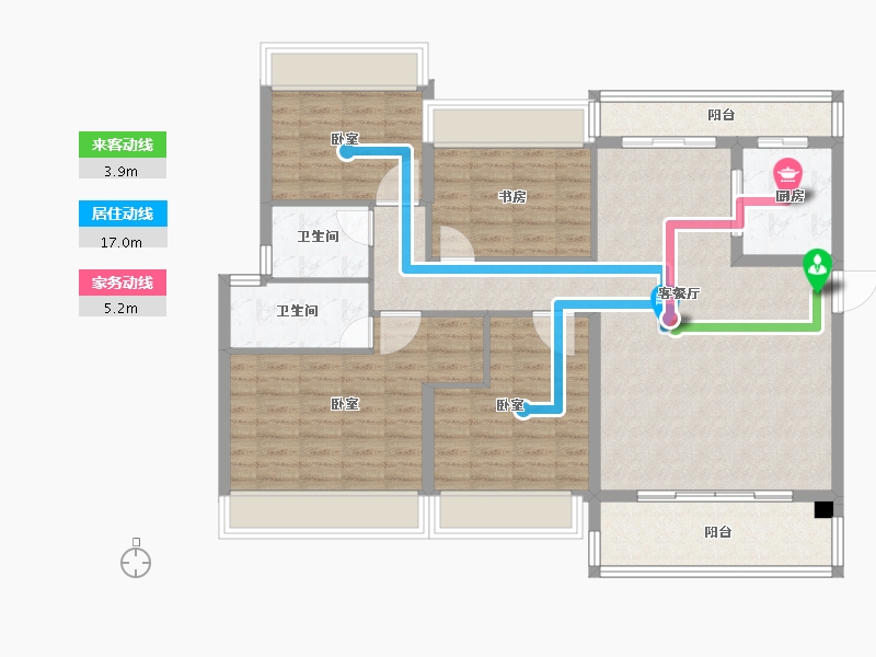 浙江省-绍兴市-嵊州碧桂园江湾1号-113.00-户型库-动静线