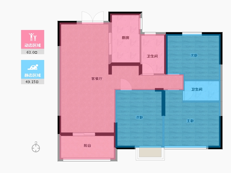 江苏省-淮安市-中环时代-101.60-户型库-动静分区