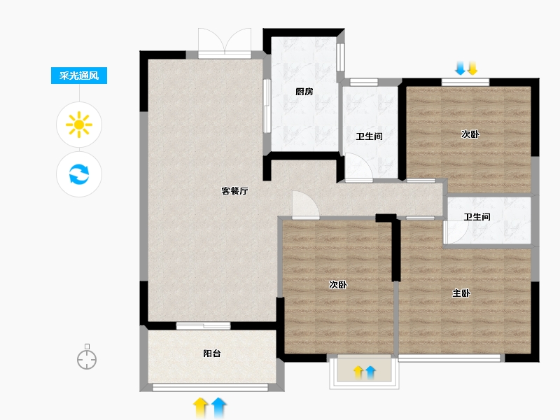 江苏省-淮安市-中环时代-101.60-户型库-采光通风