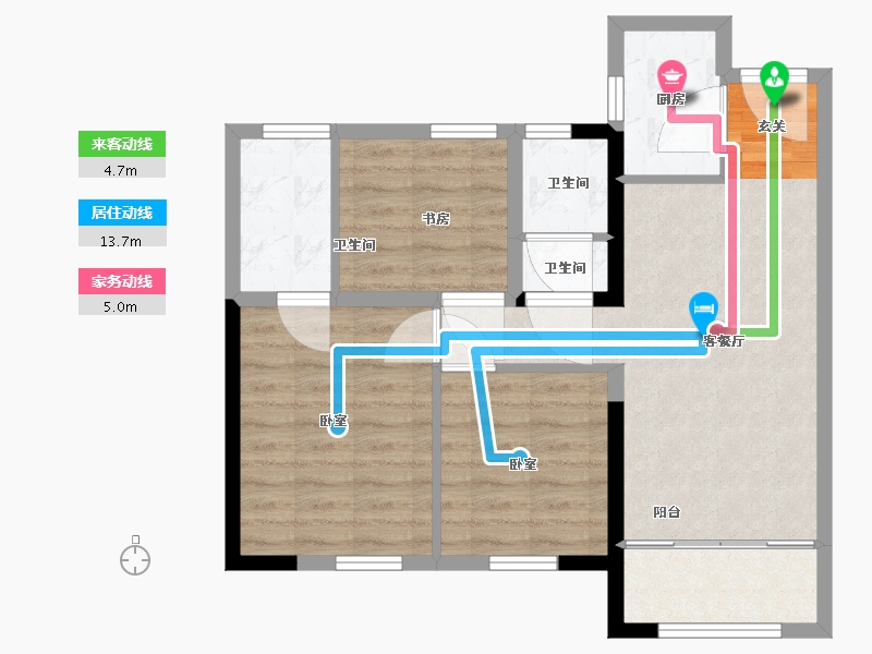 浙江省-嘉兴市-福晟天地-69.00-户型库-动静线