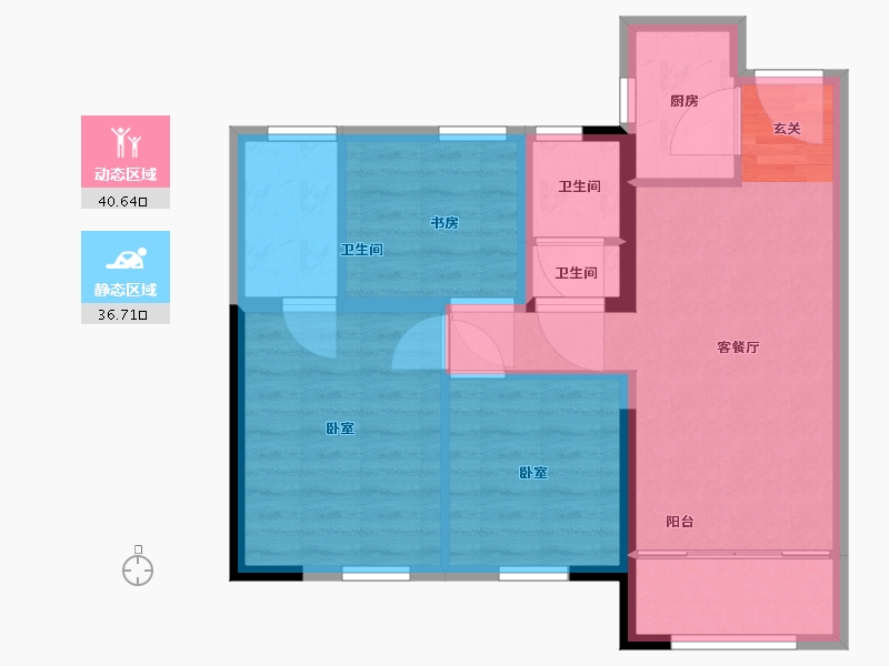 浙江省-嘉兴市-福晟天地-69.00-户型库-动静分区