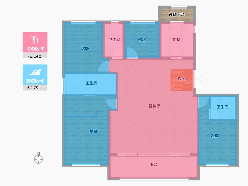 江苏省-常州市-路劲铂隽-133.99-户型库-动静分区