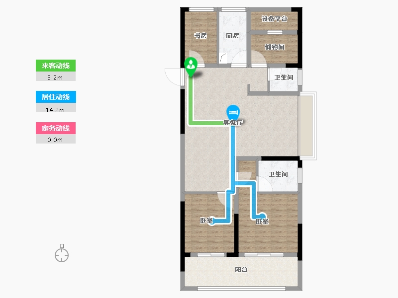 安徽省-合肥市-高速·时代公馆-104.00-户型库-动静线