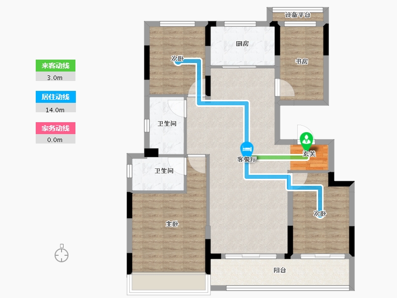 浙江省-台州市-美的银城君兰府-101.88-户型库-动静线