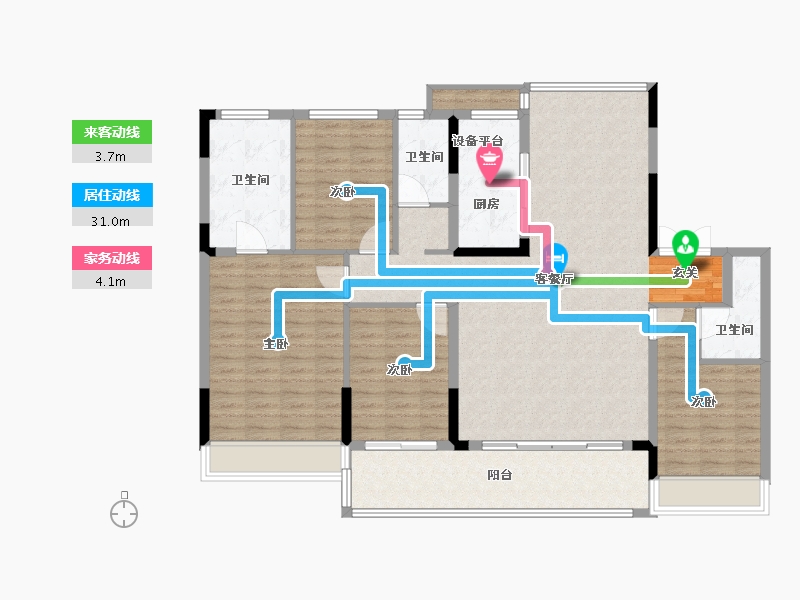 浙江省-台州市-美的银城君兰府-137.88-户型库-动静线