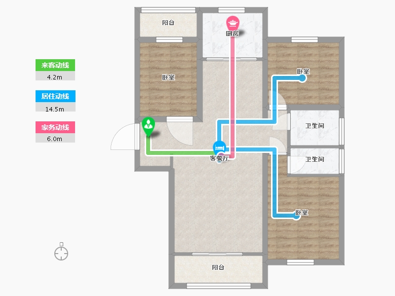 宁夏回族自治区-银川市-吉泰泰安世家-89.00-户型库-动静线