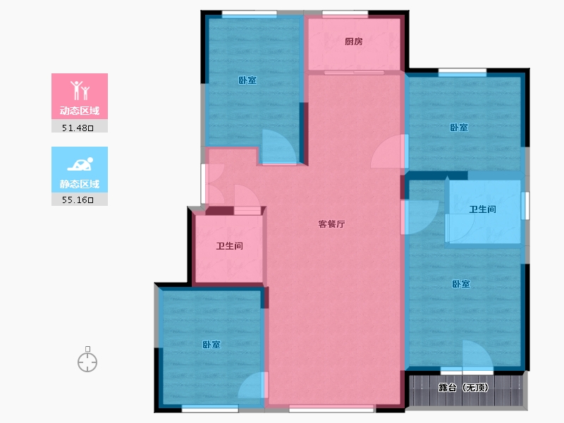 宁夏回族自治区-银川市-舜天润泽府-99.19-户型库-动静分区