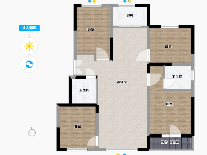 宁夏回族自治区-银川市-舜天润泽府-99.19-户型库-采光通风