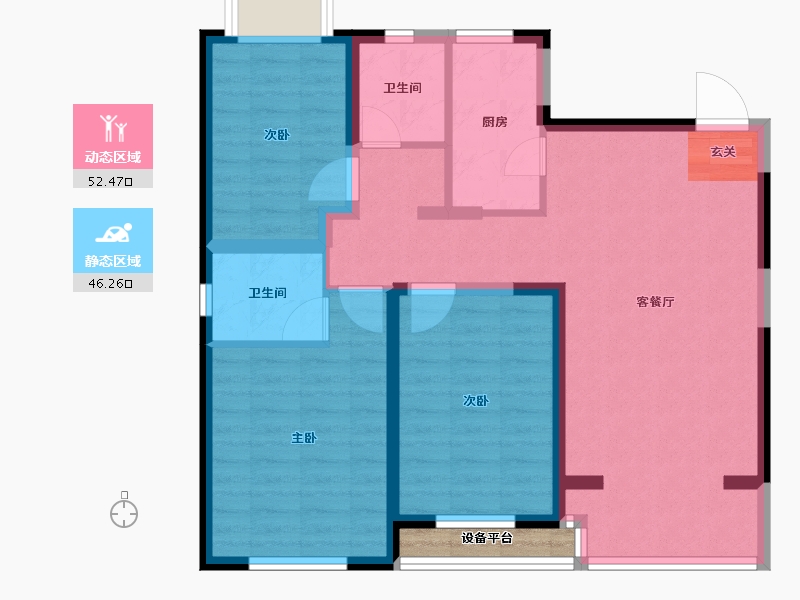 江苏省-常州市-7区上东住宅-90.00-户型库-动静分区