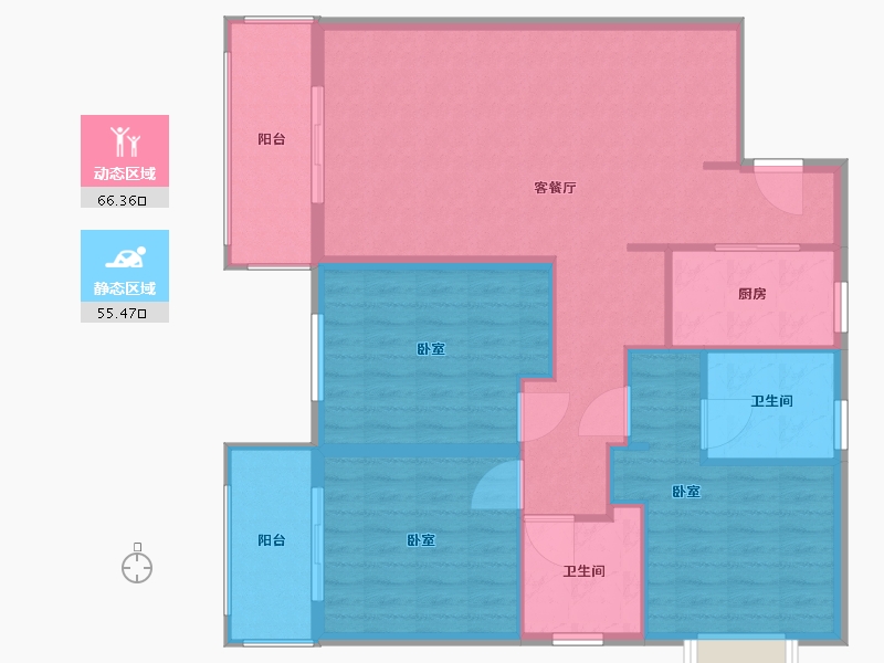 浙江省-温州市-金色小镇-111.54-户型库-动静分区